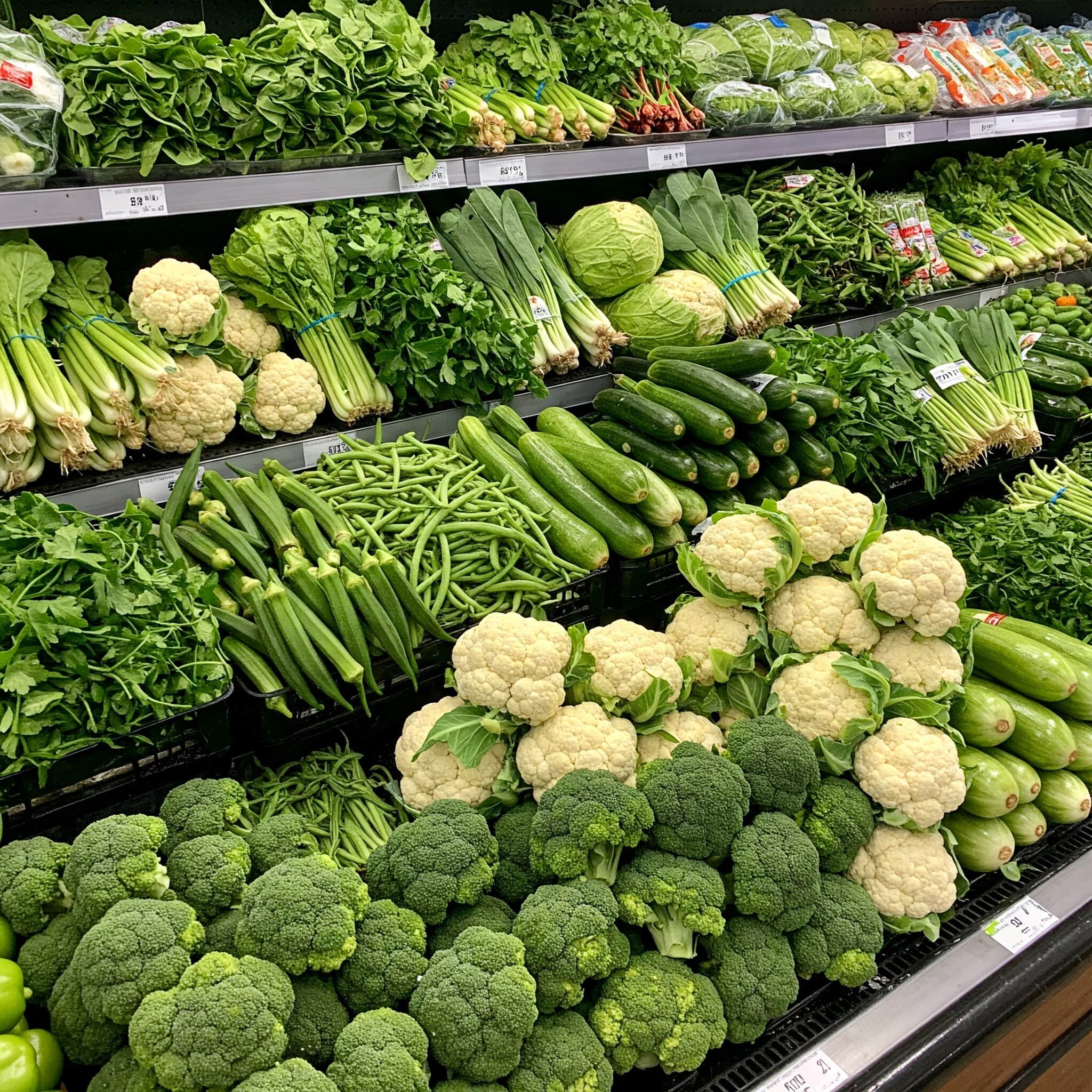 Fresh groceries on display at Sekhri Mart